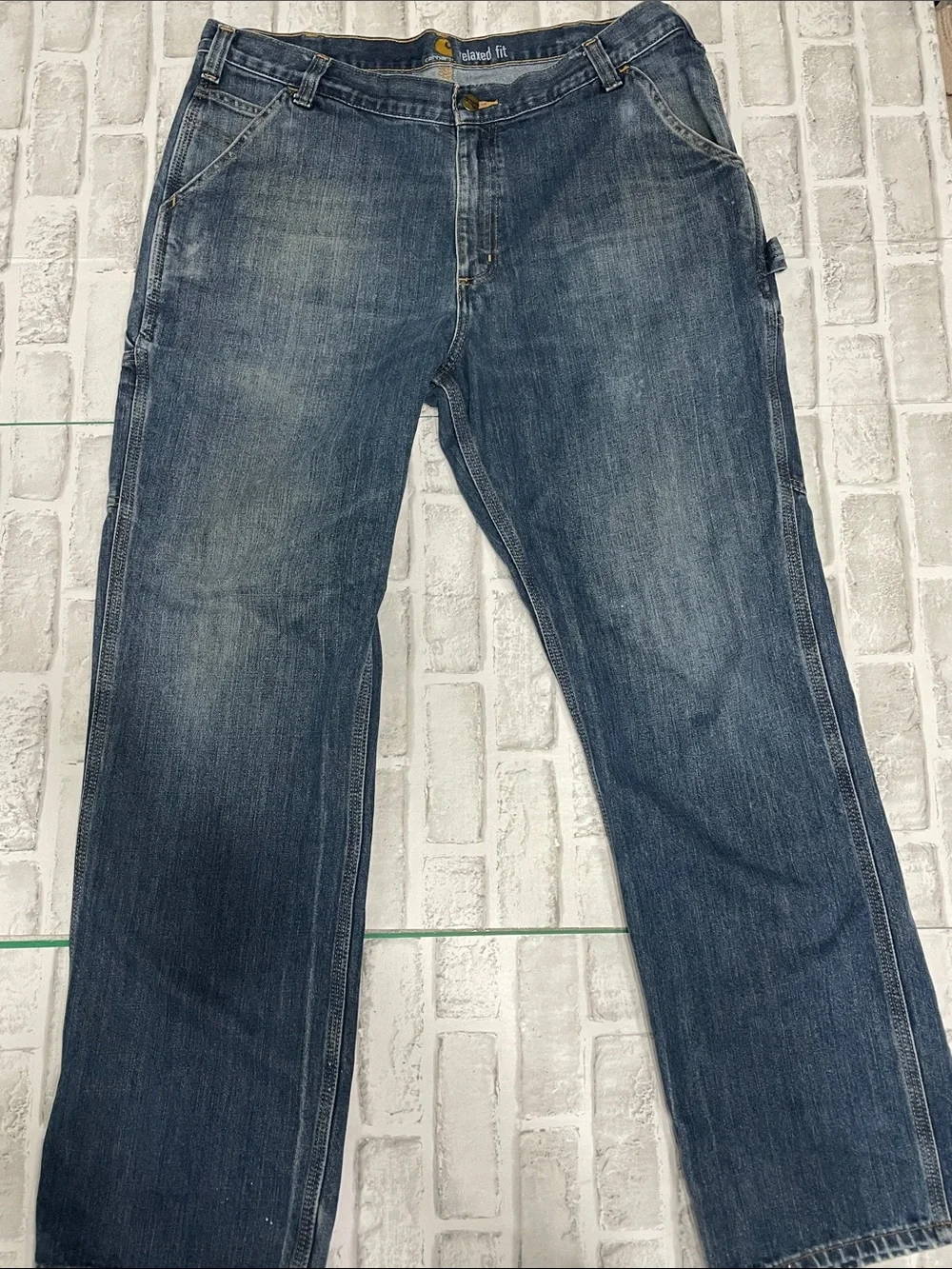Carhartt relaxed fit carpenter denim jeans. Size 38x32. Pre-owned.